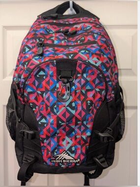 High Sierra Backpack Pink Blue Kaleidoscope | Large Capacity | Back to School